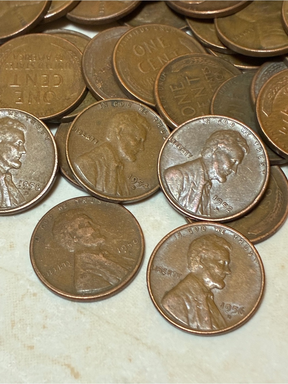 250 Vintage One Cent Wheat Pennies - Copper Coins - Picture 3 of 3